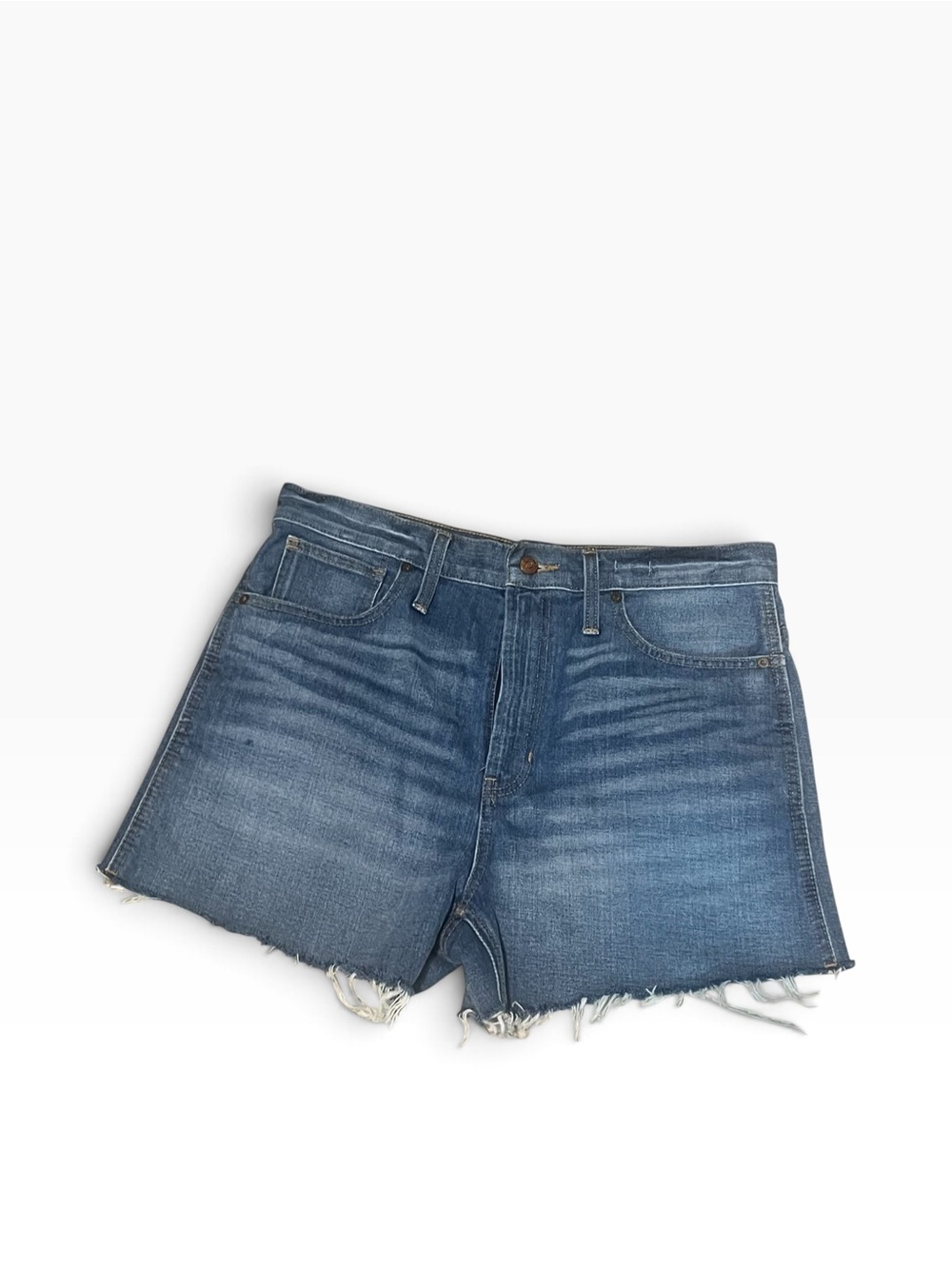 Madewell The Perfect Jean Short Denim Raw Hem High Rise Boho Size 30